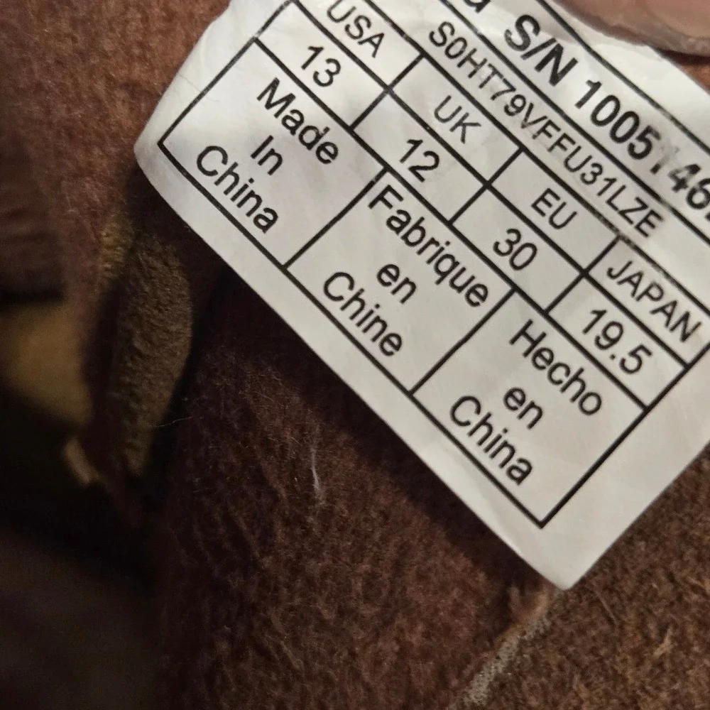 UGG Kids Suede Ribbon Lace Up Back Boots Chestnut Brown 1005146 Size‎ 13